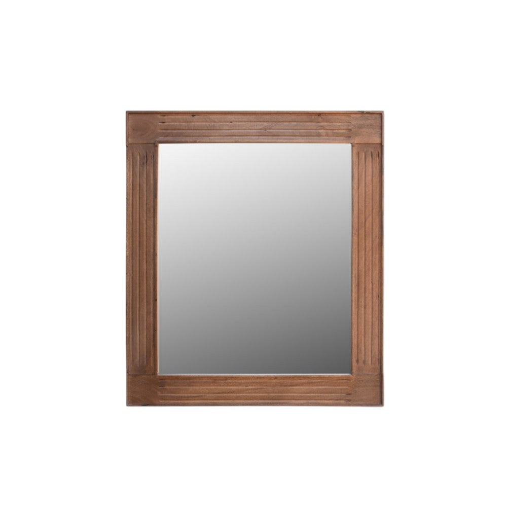 LAUREL 46" BROWN DRESSER SOLID WOOD MIRROR