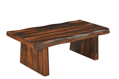 LAUREL 51" DARK BROWN SOLID WOOD SLED COFFEE TABLE