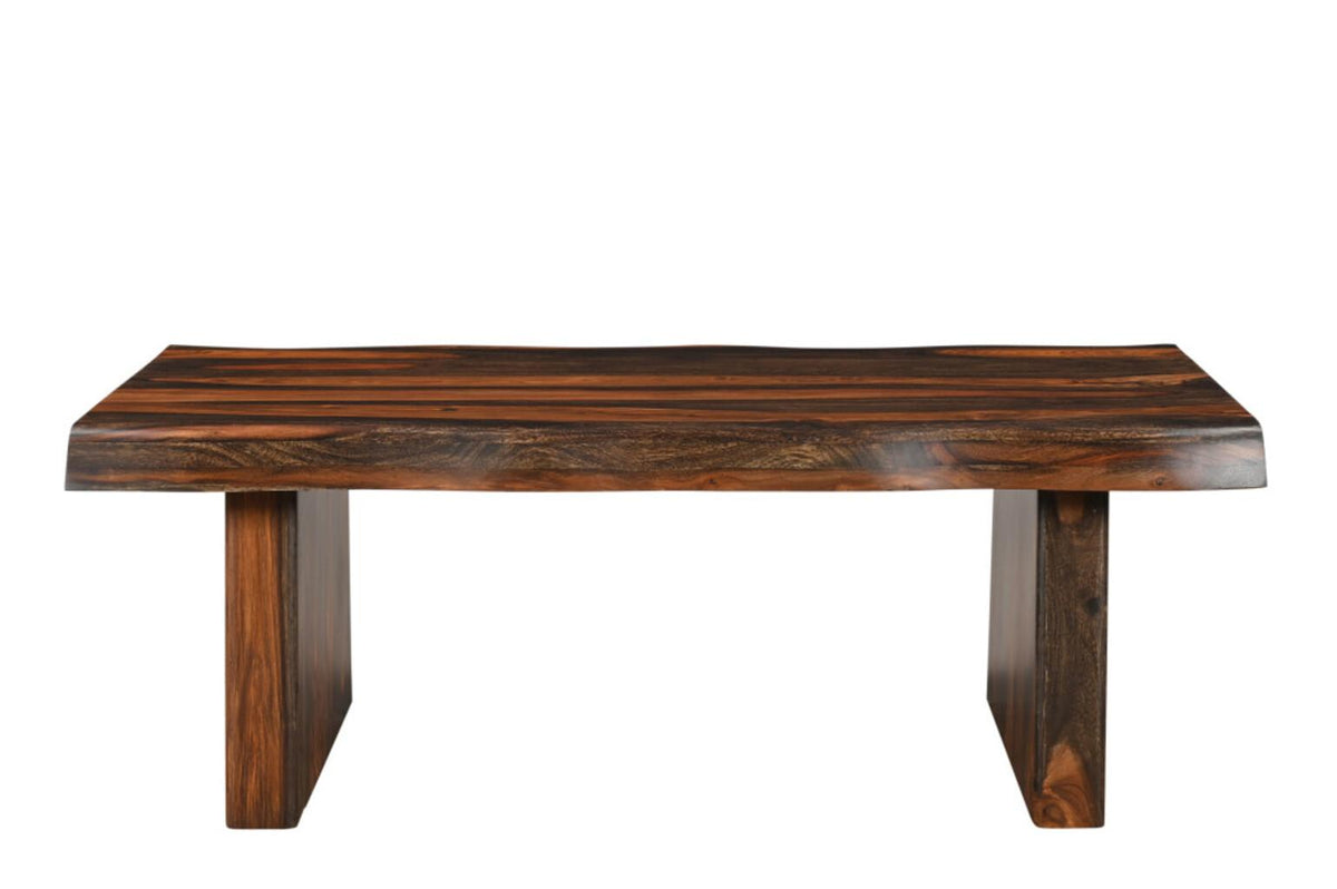 LAUREL 51" DARK BROWN SOLID WOOD SLED COFFEE TABLE