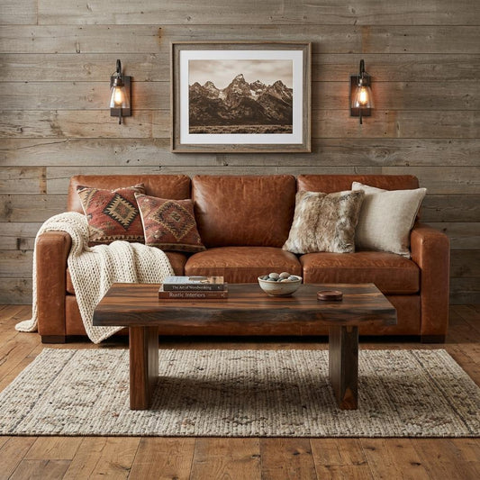 LAUREL 51" DARK BROWN SOLID WOOD SLED COFFEE TABLE