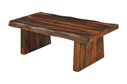LAUREL 51" DARK BROWN SOLID WOOD SLED COFFEE TABLE
