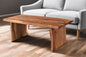 CALABASAS 51" BROWN SOLID WOOD SLED COFFEE TABLE - Varnish & Vibe