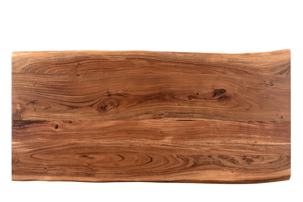 CALABASAS 51" BROWN SOLID WOOD SLED COFFEE TABLE - Varnish & Vibe