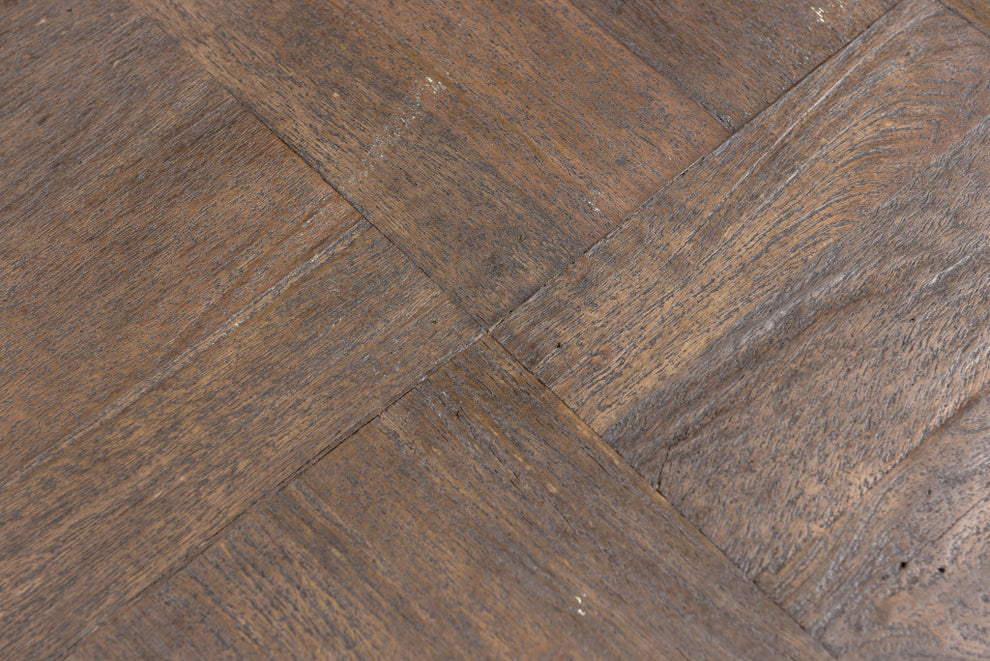 59" Dark Brown And Black Solid Wood Coffee Table Varnish & Vibe