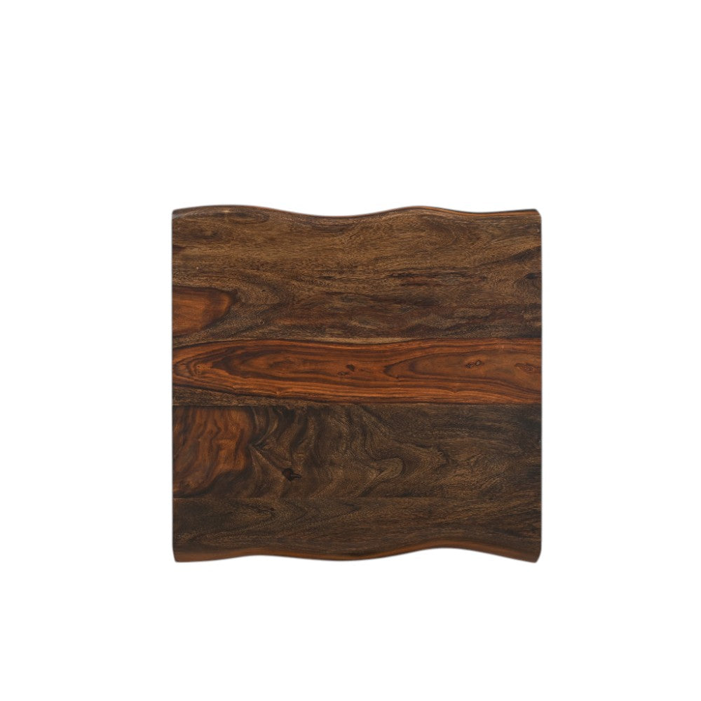 LAUREL 23" DARK BROWN AND BROWN WOOD SOLID WOOD SQUARE END TABLE