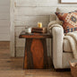 LAUREL 23" DARK BROWN AND BROWN WOOD SOLID WOOD SQUARE END TABLE