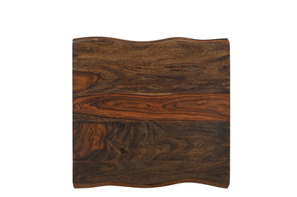 LAUREL 23" DARK BROWN AND BROWN WOOD SOLID WOOD SQUARE END TABLE