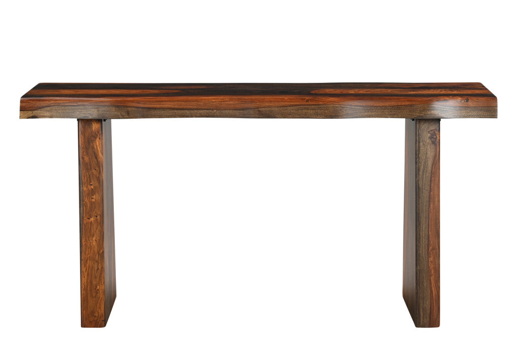 LAUREL 60" DARK BROWN SOLID WOOD FRAME CONSOLE TABLE