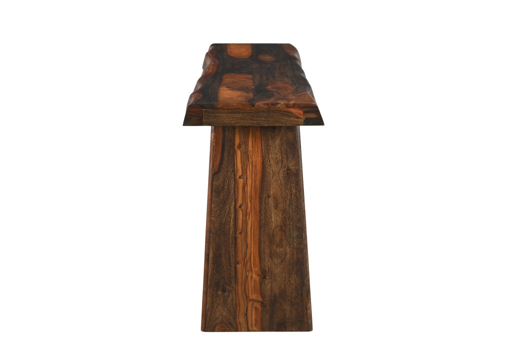 LAUREL 60" DARK BROWN SOLID WOOD FRAME CONSOLE TABLE