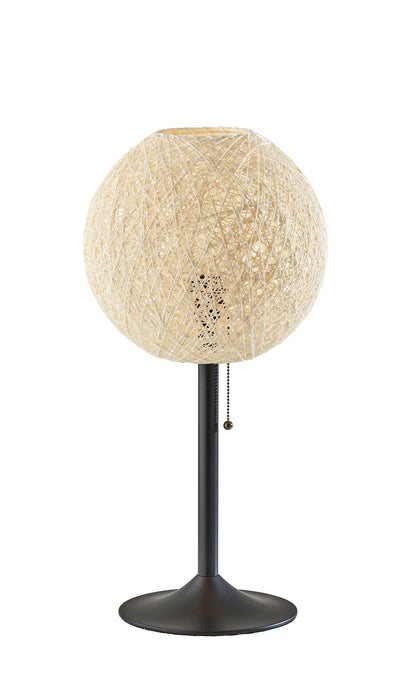MALIBU 24" ANTIQUED BRONZE METAL CANDLESTICK TABLE LAMP WITH OFF WHITE GLOBE SHADE - Varnish & Vibe
