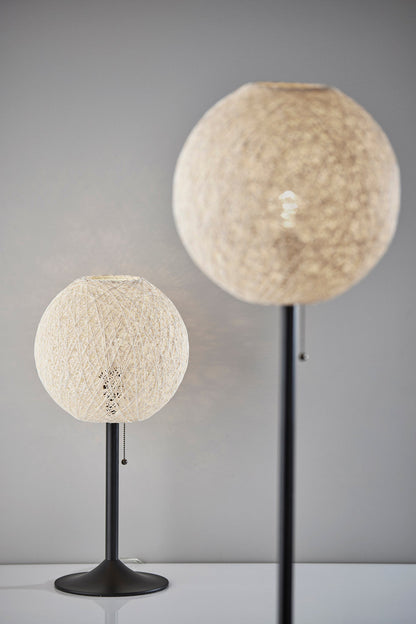 MALIBU 24" ANTIQUED BRONZE METAL CANDLESTICK TABLE LAMP WITH OFF WHITE GLOBE SHADE - Varnish & Vibe