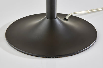 MALIBU 24" ANTIQUED BRONZE METAL CANDLESTICK TABLE LAMP WITH OFF WHITE GLOBE SHADE - Varnish & Vibe