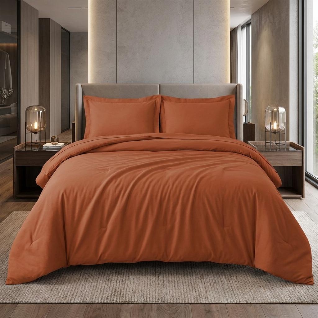 LAUREL EMBER KING COTTON WASHABLE DUVET COVER SET