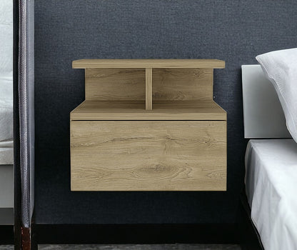 12" BEIGE WOOD ONE DRAWER NIGHTSTAND - Varnish & Vibe
