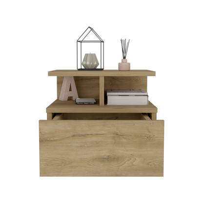12" BEIGE WOOD ONE DRAWER NIGHTSTAND - Varnish & Vibe