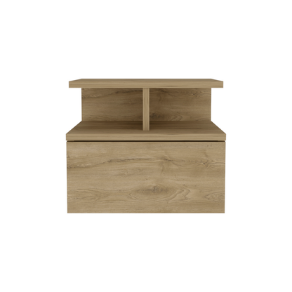 12" BEIGE WOOD ONE DRAWER NIGHTSTAND - Varnish & Vibe