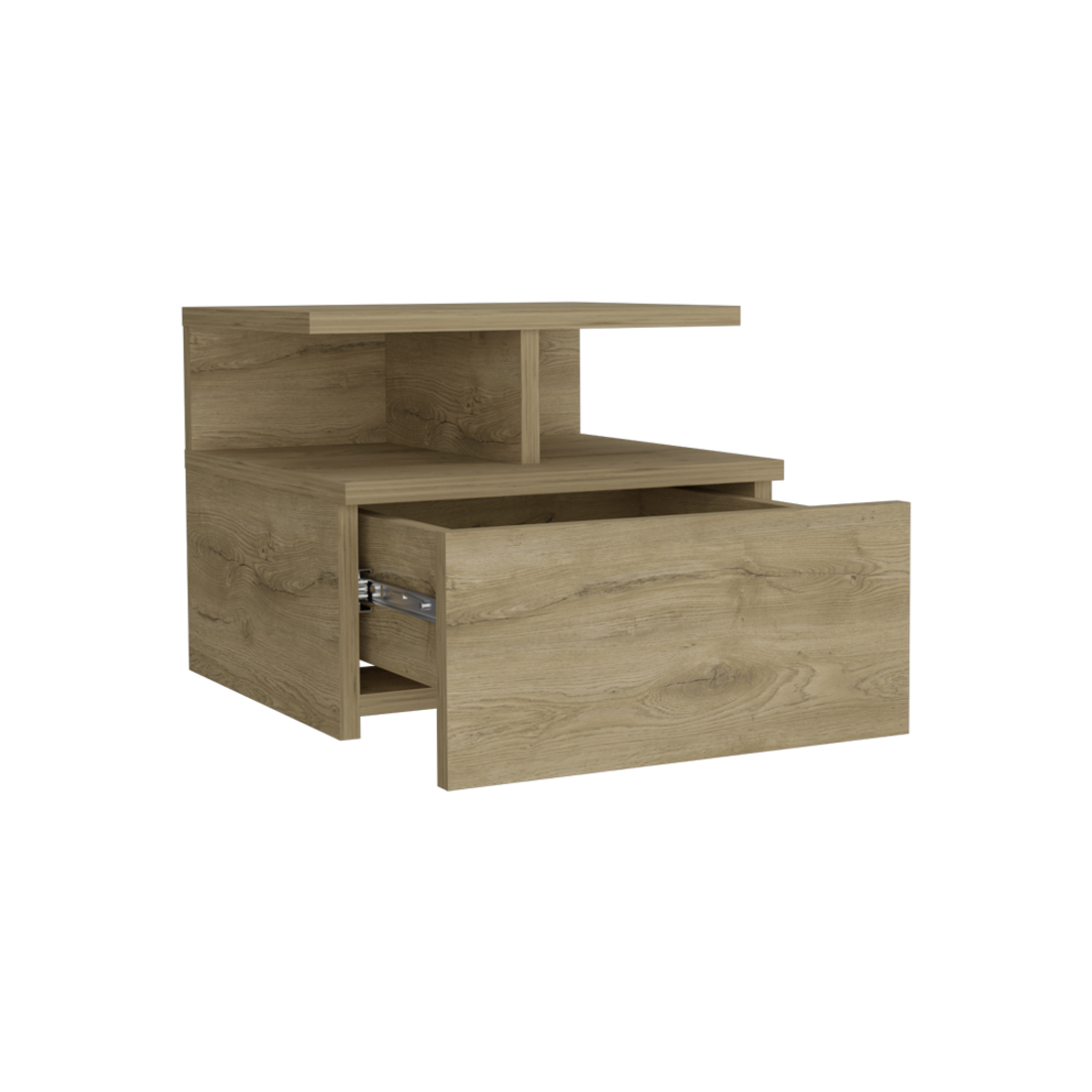 12" BEIGE WOOD ONE DRAWER NIGHTSTAND - Varnish & Vibe