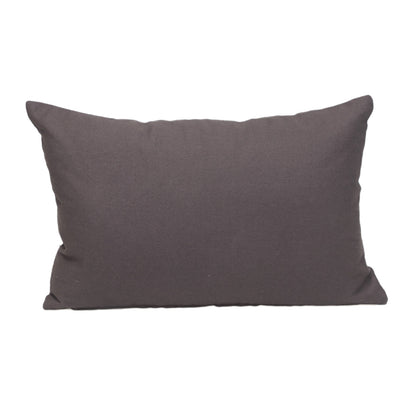 LAUREL 12" X 18" GRAY COTTON THROW PILLOW