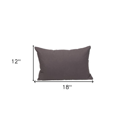 LAUREL 12" X 18" GRAY COTTON THROW PILLOW