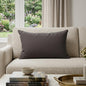 LAUREL 12" X 18" GRAY COTTON THROW PILLOW