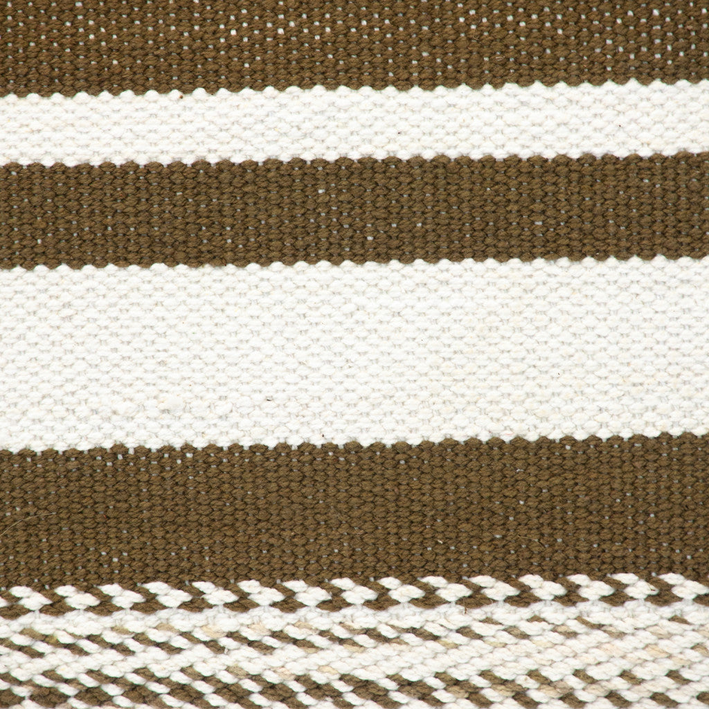 PALISADES 18" BROWN AND WHITE COTTON STRIPED THROW PILLOW - Varnish & Vibe