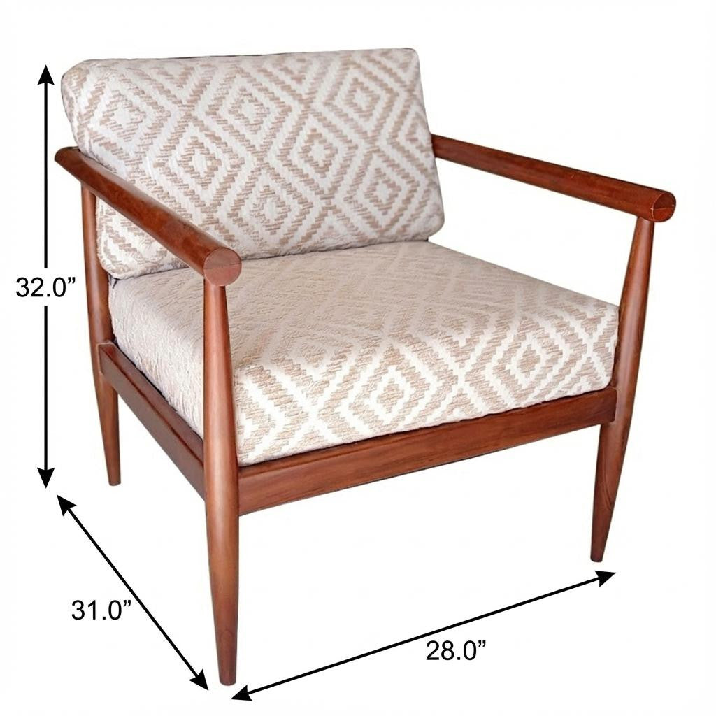 solid wood geometric arm chair, wood geometric arm chair, geometric arm chair, brown solid wood geometric arm, 28" beige brown solid wood