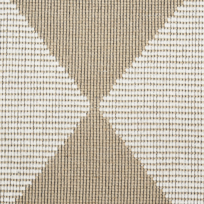 8' X 10' NATURAL AND IVORY GEOMETRIC POWER LOOM WASHABLE NON SKID AREA RUG