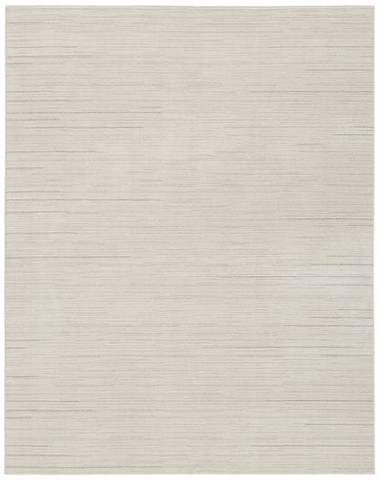 8' X 10' GRAY AND IVORY ABSTRACT AREA RUG