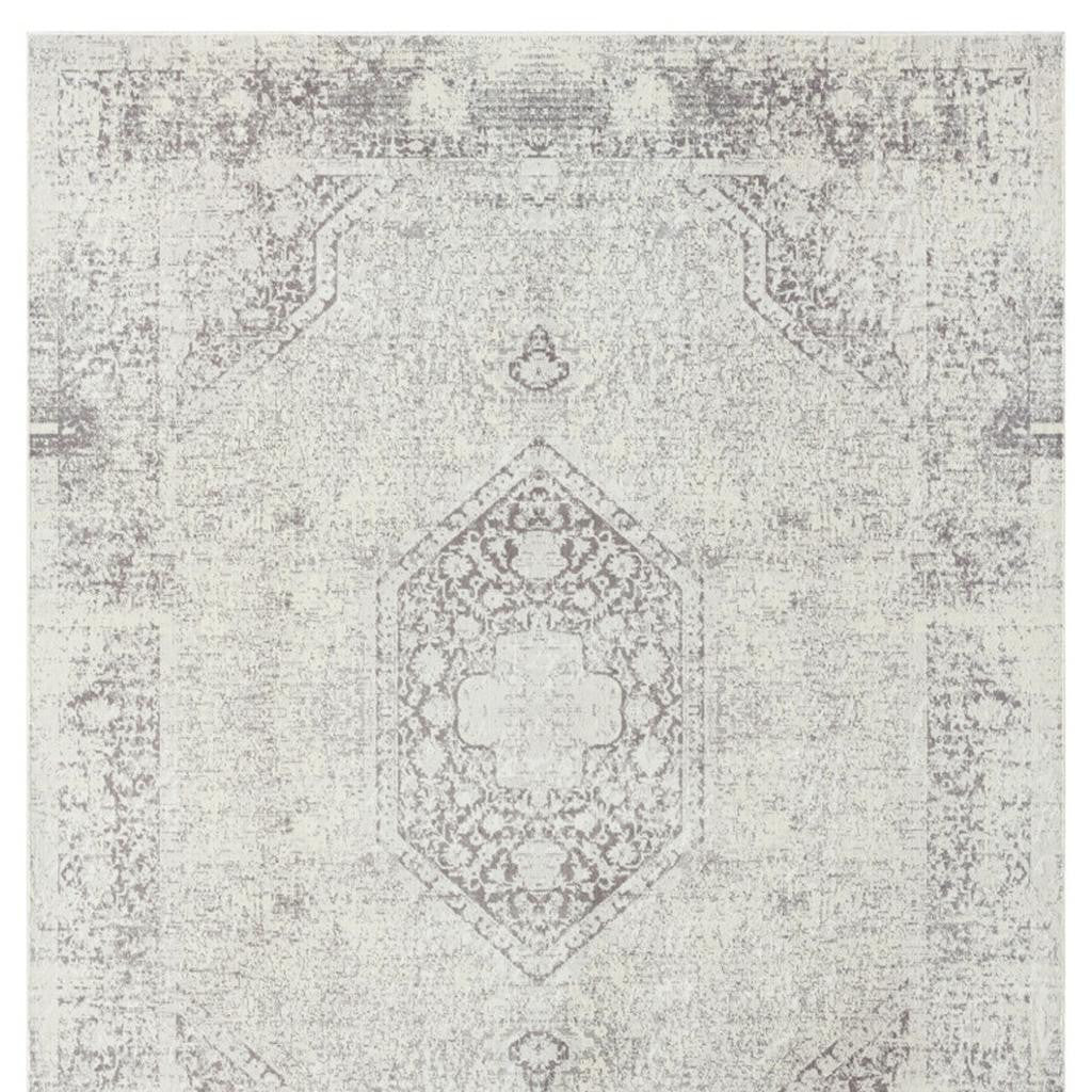 MALIBU 8' X 10' GRAY MEDALLION WASHABLE NON SKID AREA RUG - Varnish & Vibe