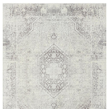 MALIBU 8' X 10' GRAY MEDALLION WASHABLE NON SKID AREA RUG - Varnish & Vibe