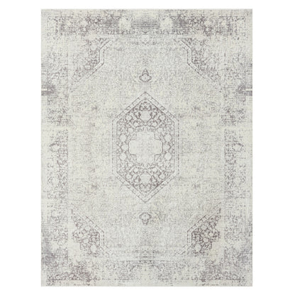 MALIBU 8' X 10' GRAY MEDALLION WASHABLE NON SKID AREA RUG - Varnish & Vibe