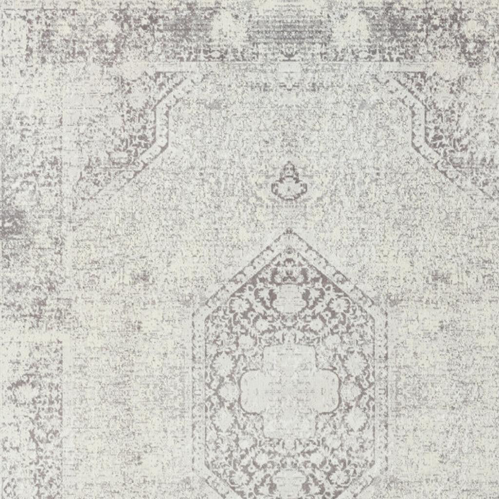 MALIBU 8' X 10' GRAY MEDALLION WASHABLE NON SKID AREA RUG - Varnish & Vibe