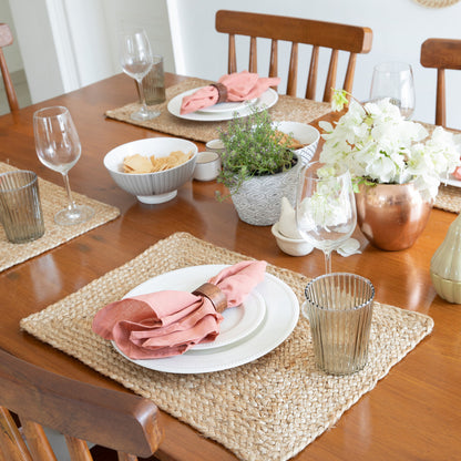 19" SET OF FOUR NATURAL JUTE PLACEMATS - Varnish & Vibe