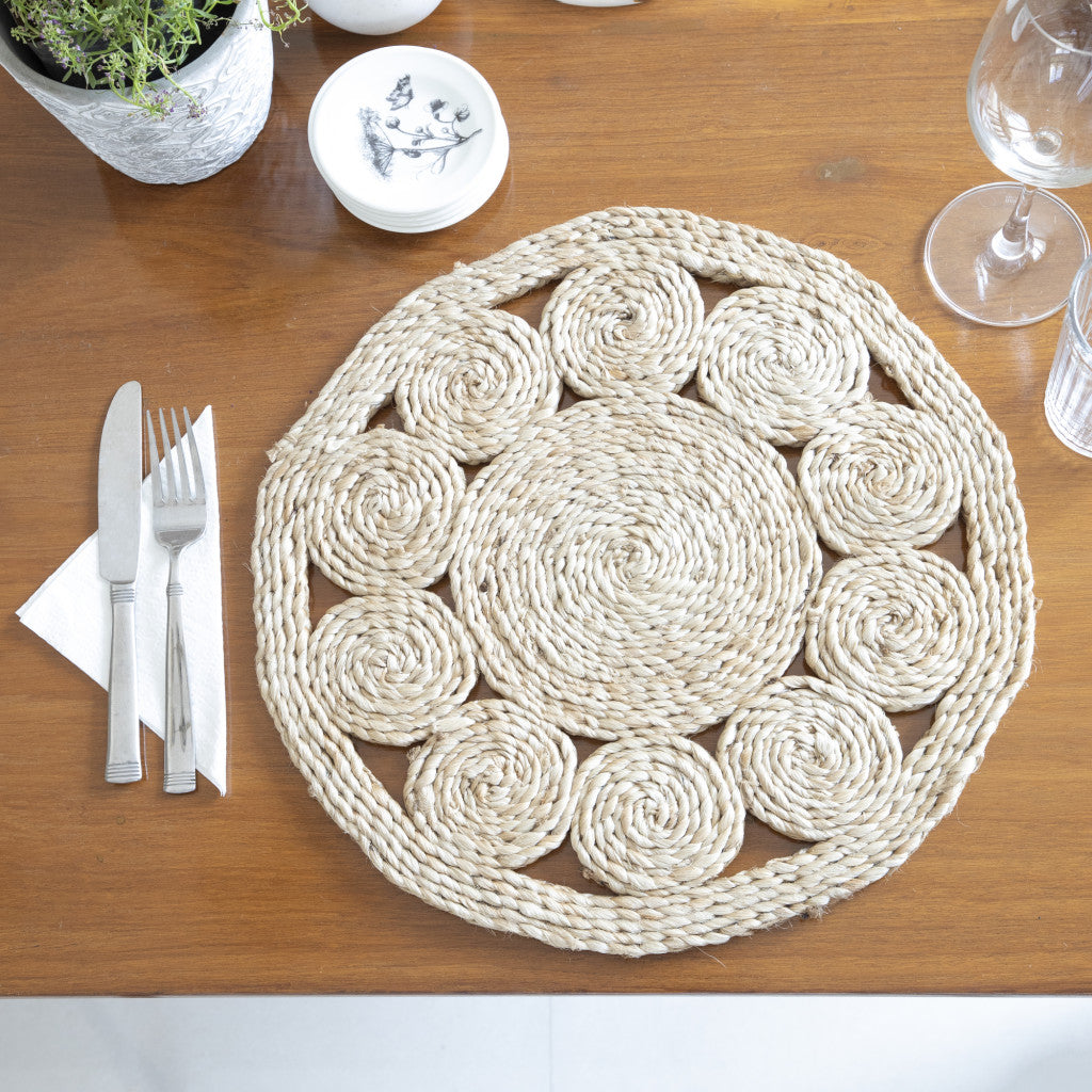 REDONDO SET OF TWO JUTE ROUND PLACEMATS