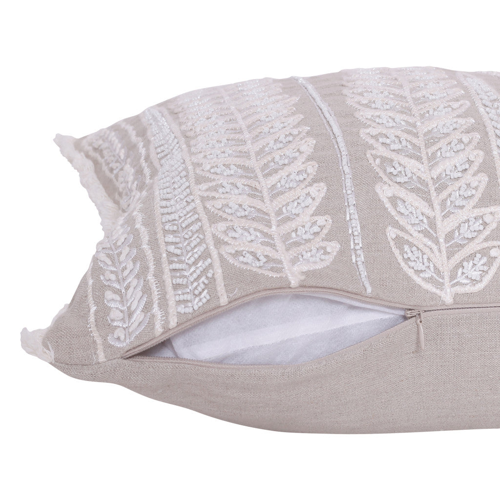 PIER IVORY FLORAL LINEN PILLOW - Varnish & Vibe