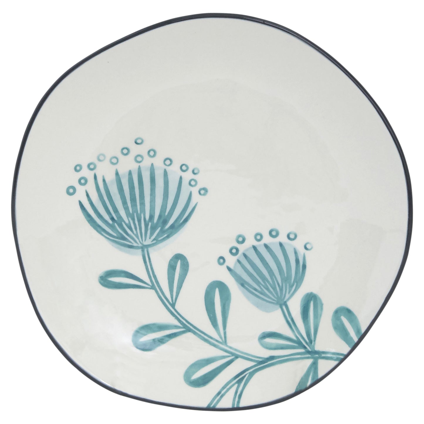 CALABASAS BLUE AND WHITE SIXTEEN PIECE ROUND FLORAL CERAMIC SERVICE FOR FOUR DINNERWARE SET - Varnish & Vibe
