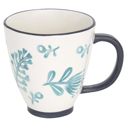 CALABASAS BLUE AND WHITE SIXTEEN PIECE ROUND FLORAL CERAMIC SERVICE FOR FOUR DINNERWARE SET - Varnish & Vibe