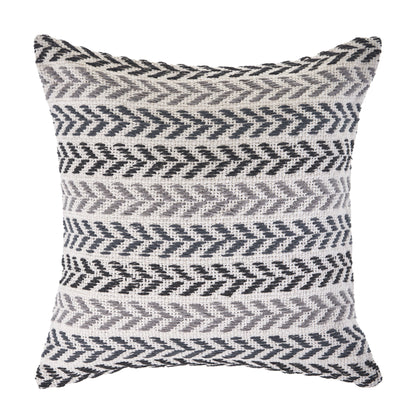Decorative pillow with a zigzag pattern on a white background