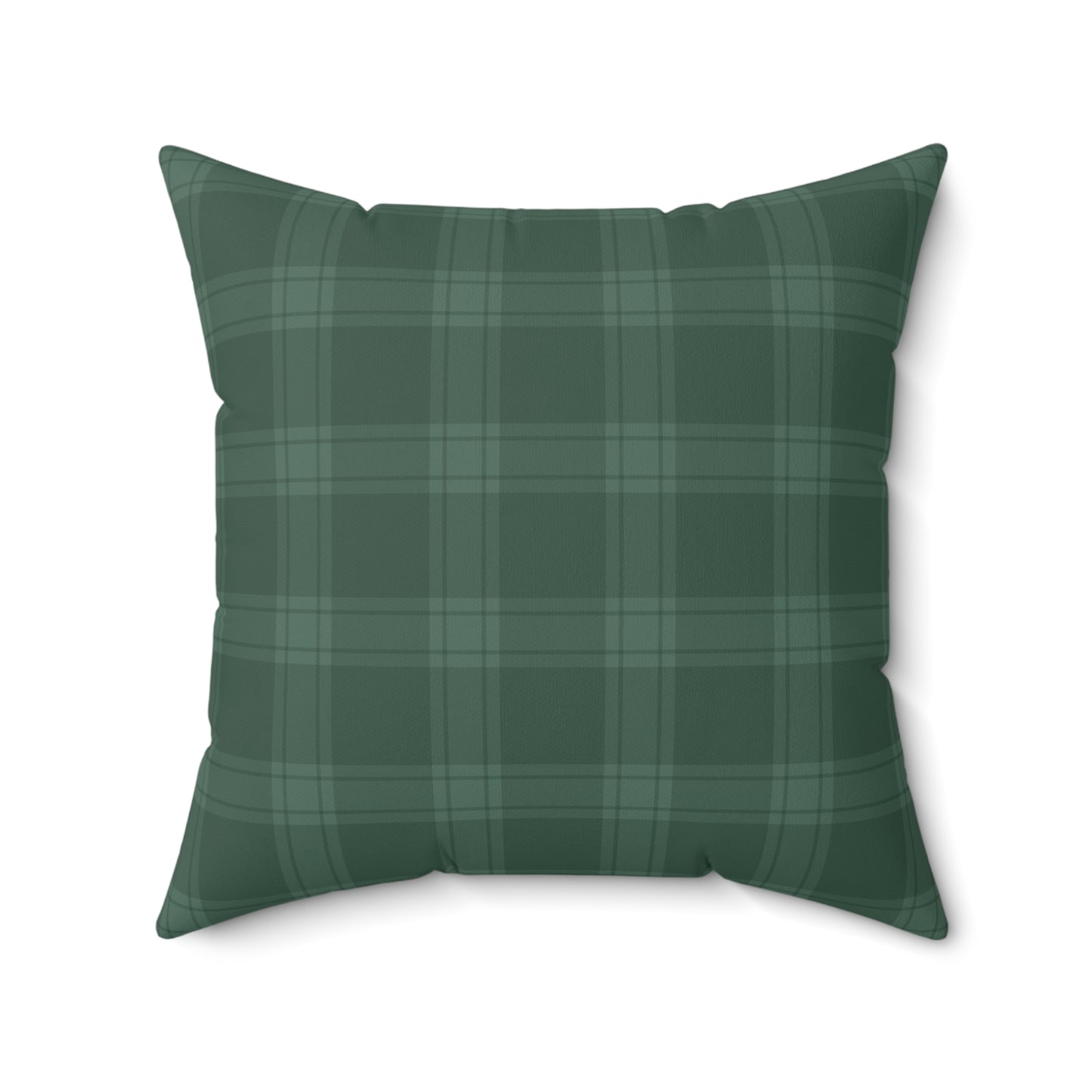 Green Tartan Christmas Tree Faux Suede Square Pillow - Varnish & Vibe