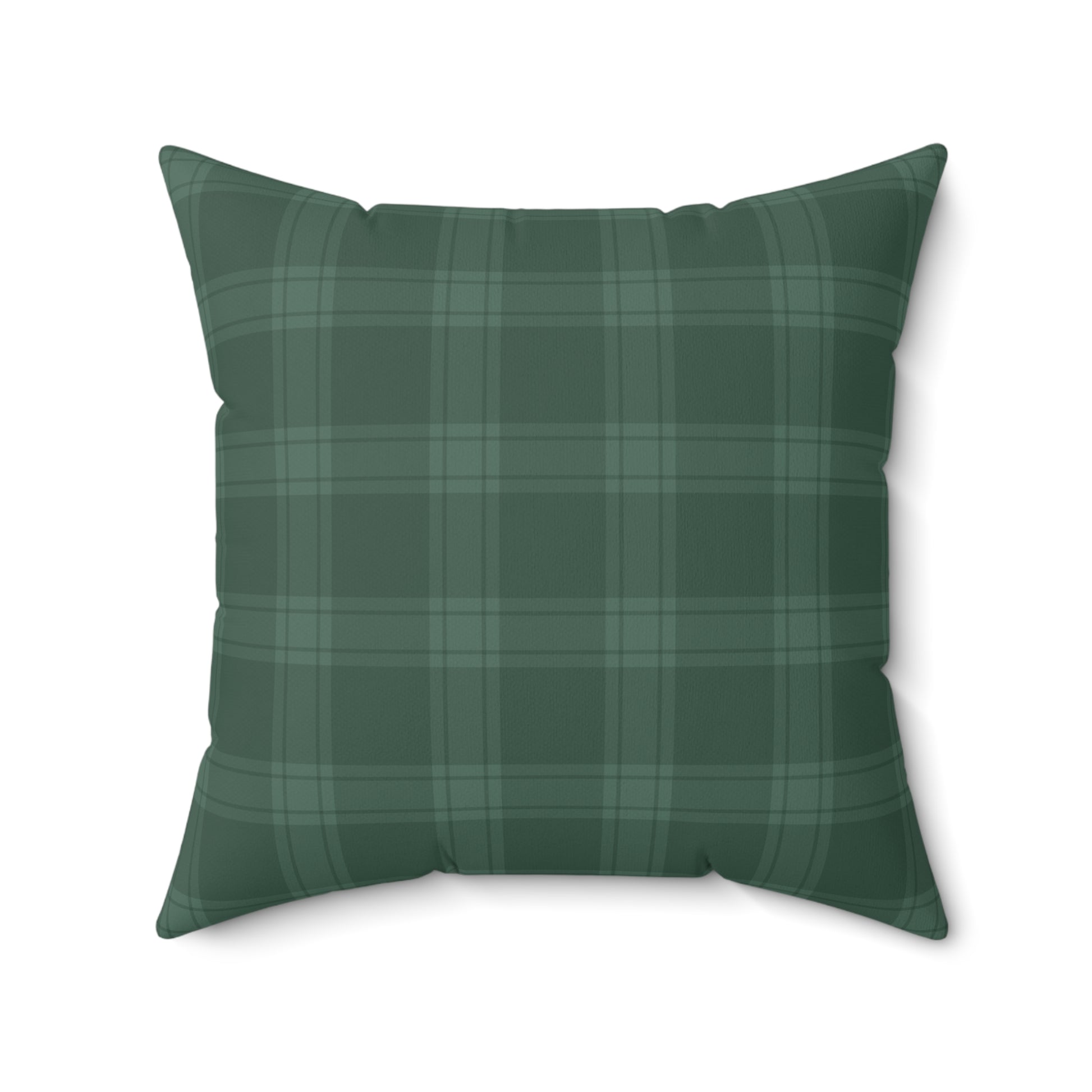 Green Tartan Christmas Tree Faux Suede Square Pillow - Varnish & Vibe