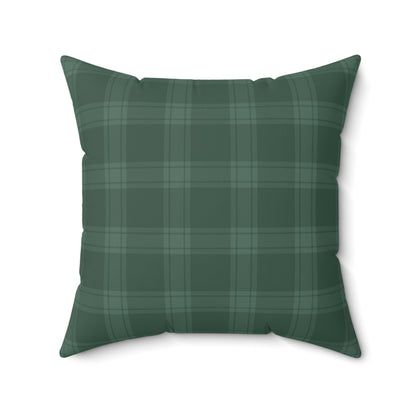 Green Tartan Christmas Tree Faux Suede Square Pillow - Varnish & Vibe