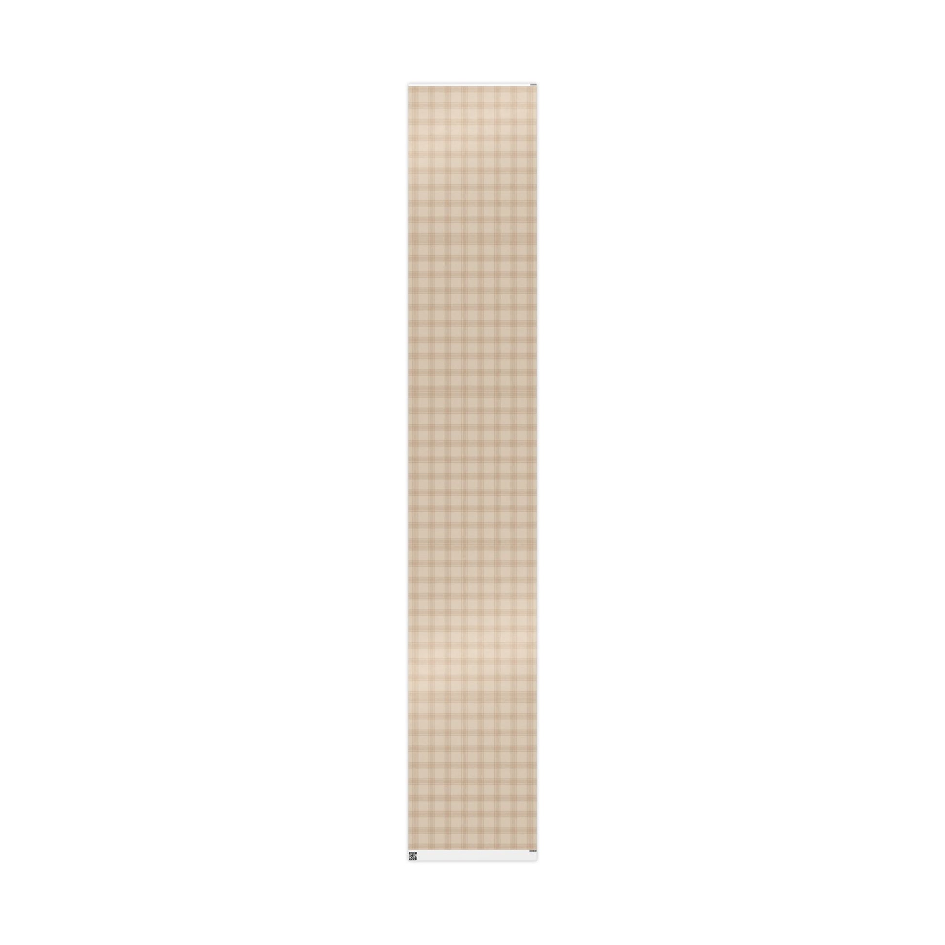 Neutral Plaid Wrapping Paper Roll – Beige Grid Gift Wrap for Weddings & Birthdays - Varnish & Vibe