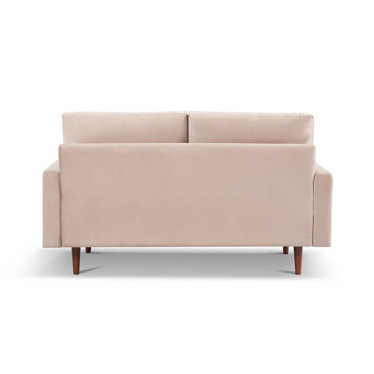 LAUREL 69" BEIGE VELVET SOFA WITH DARK BROWN LEGS