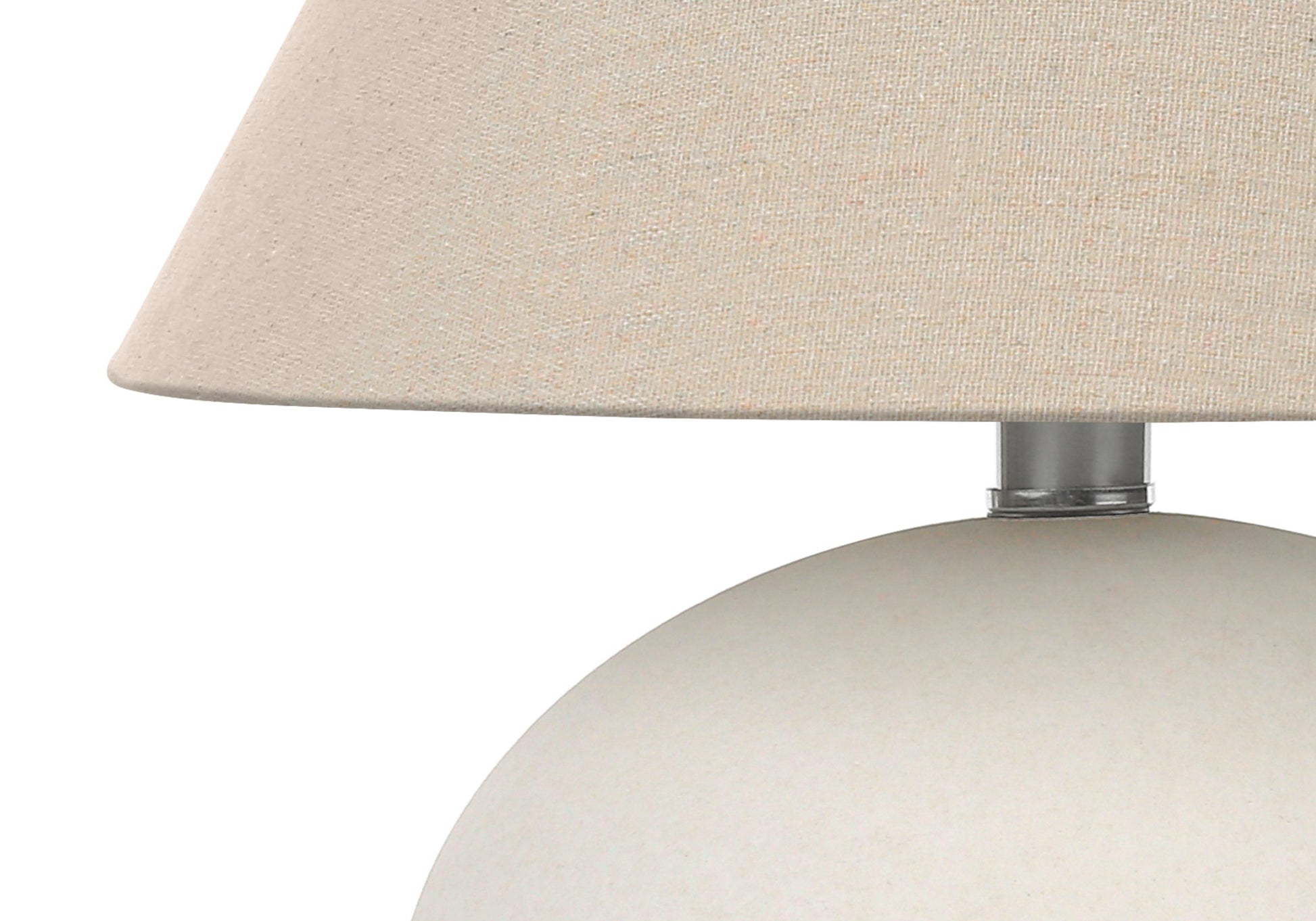 PALISADES 16" CREAM CERAMIC ROUND TABLE LAMP WITH CREAM EMPIRE SHADE - Varnish & Vibe