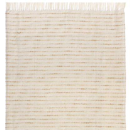 REDONDO WHITE AND BROWN COTTON THROW BLANKET