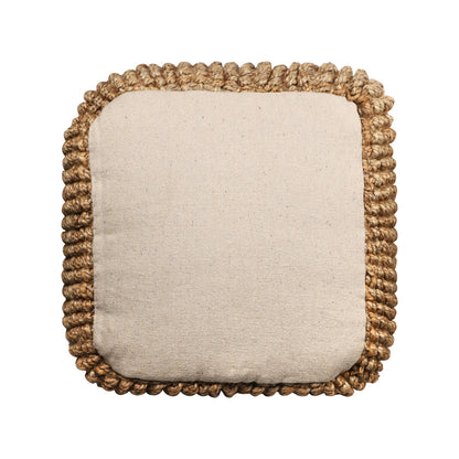 18" NATURAL JUTE BLEND CUBE POUF OTTOMAN - Varnish & Vibe
