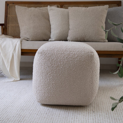 LAKEVIEW 18" BEIGE OUTDOOR POUF OTTOMAN
