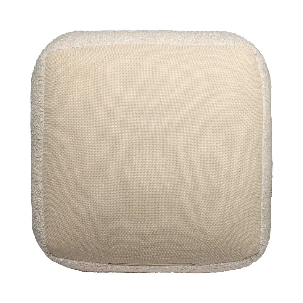 LAKEVIEW 18" BEIGE OUTDOOR POUF OTTOMAN