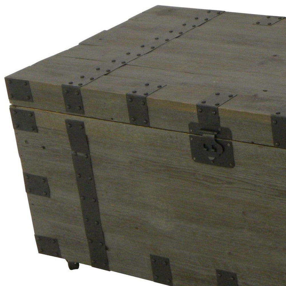 LAUREL 22" BROWN RECLAIMED WOOD DISTRESSED TRUNK COFFEE TABLE