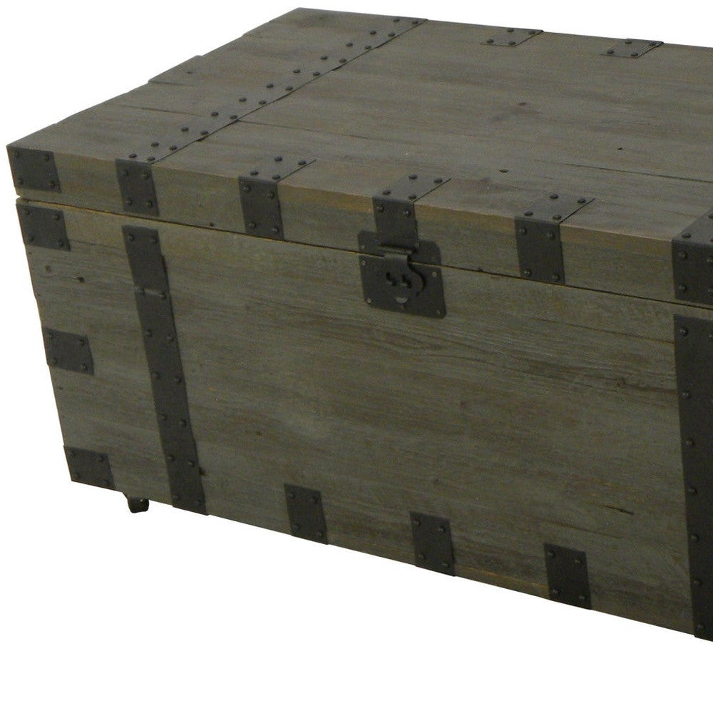 LAUREL 22" BROWN RECLAIMED WOOD DISTRESSED TRUNK COFFEE TABLE